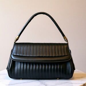 Slim Black Shoulder Bag
